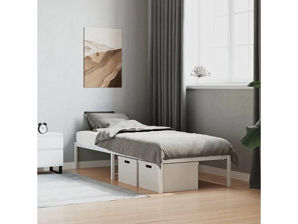Bedframe metaal wit 75 x 190 cm NL73625