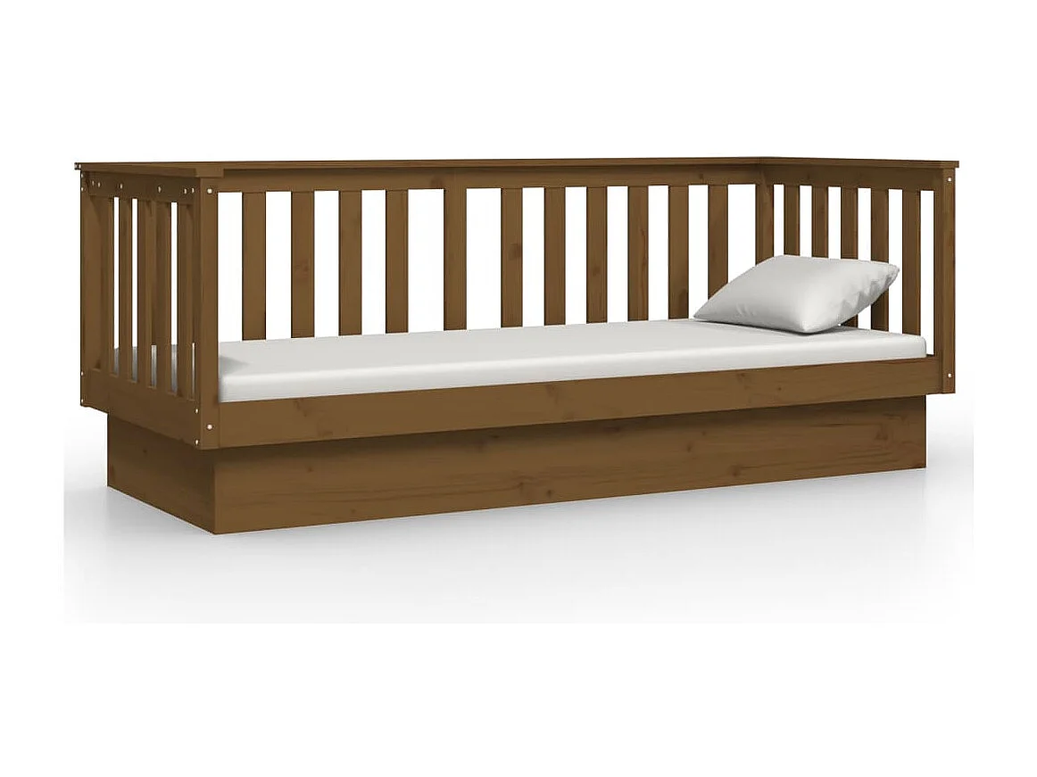 Tagesbett,Sofabett Honigbraun 90x190 cm Massivholz Kiefer -gkd14680