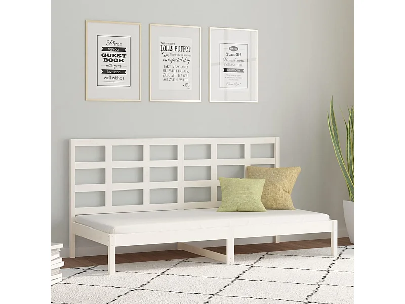 Sofá-cama sem colchão 90x200 cm madeira de pinho maciça branco PT771133