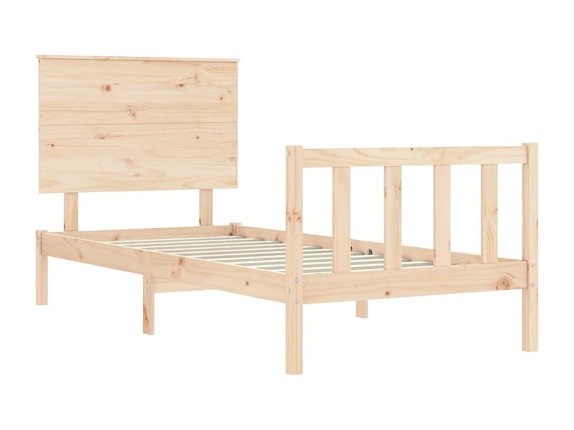 Lit-100x200 cm et tête de lit bois massif HOQW32212