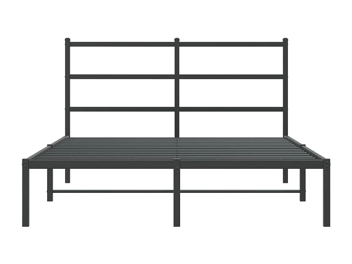 Cama com cabeceira 140x200 cm metal preto PT292530