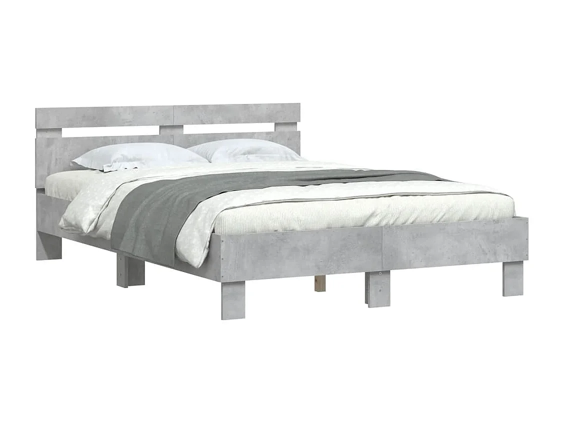 Lit-120x200 cm + tête de lit gris béton HOQW83395
