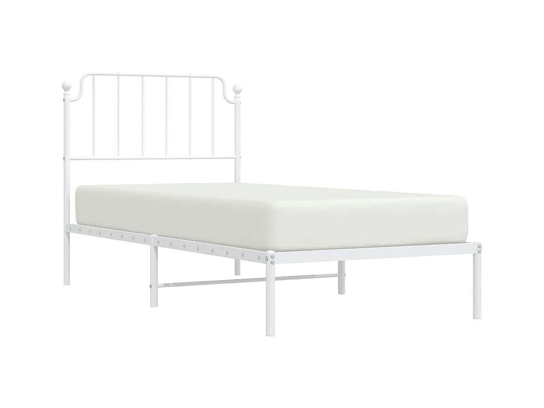 Bedframe met hoofdbord metaal wit 90x200 cm NL37724