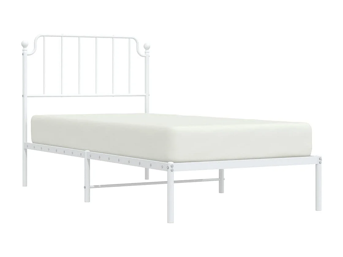 Cama com cabeceira 90x200 cm metal branco PT200326