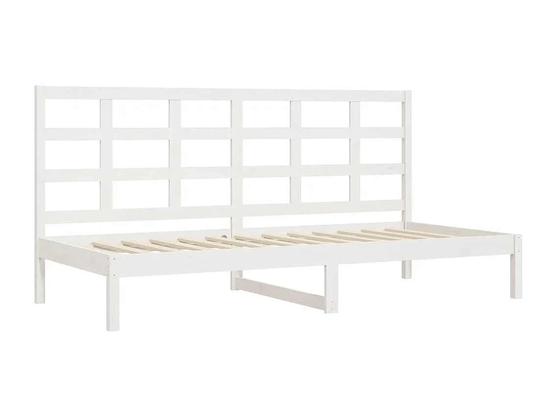 Lit-90x200 cm de jour Blanc Bois de pin massif HOQW83057