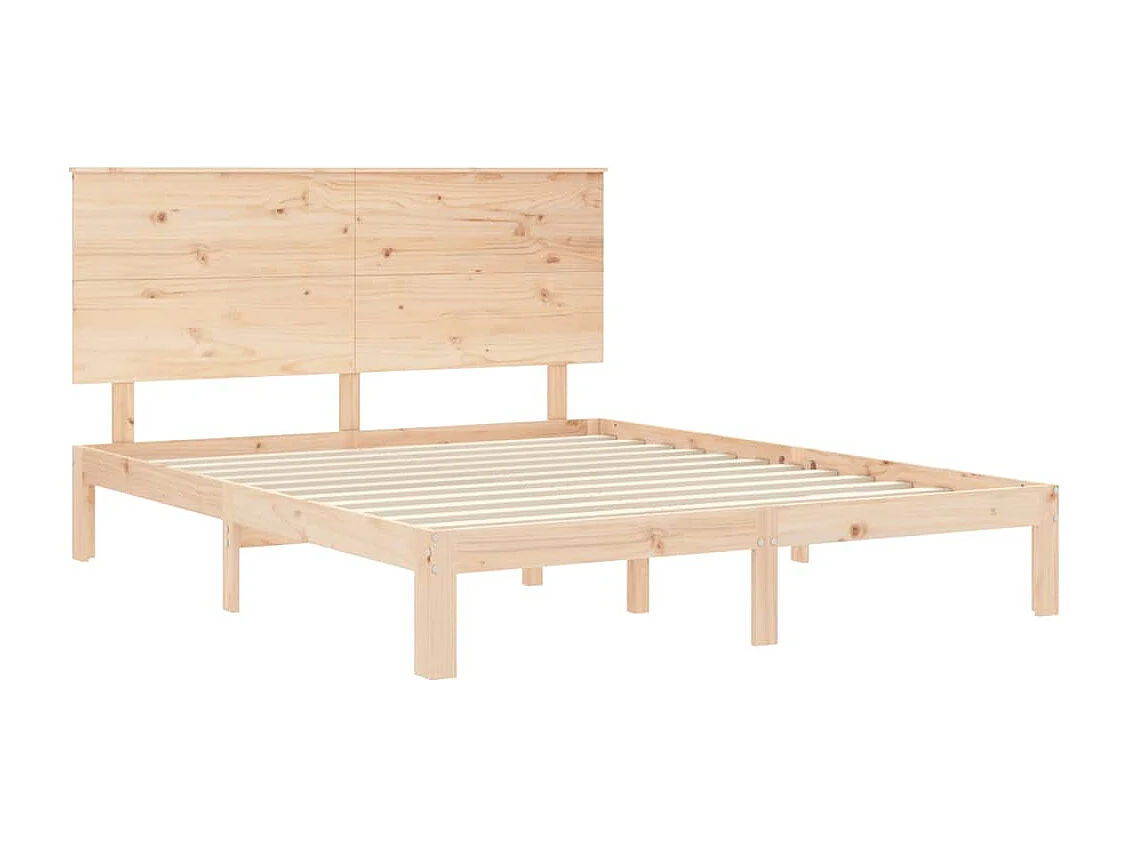 Lit-160x200 cm + tête de lit bois massif HOQW52252