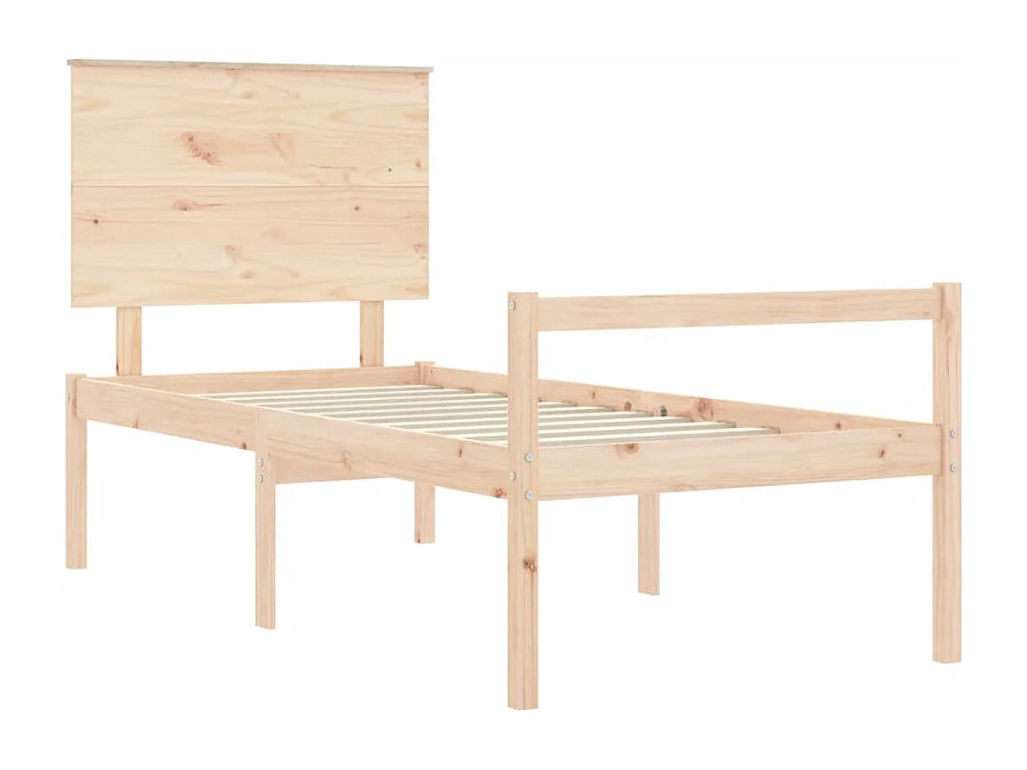 Cama para idosos com cabeceira 100x200 cm madeira maciça PT274141