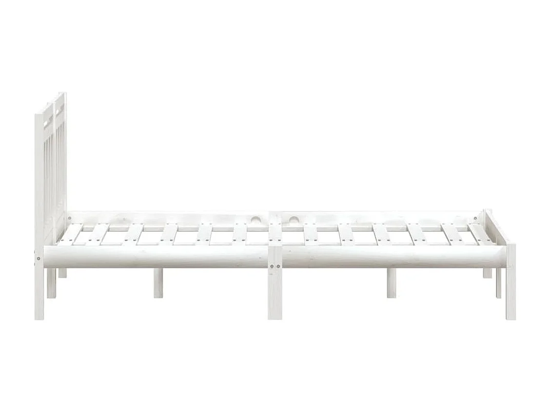 Lit-135x190 cm Blanc Bois massif Double HOQW11953