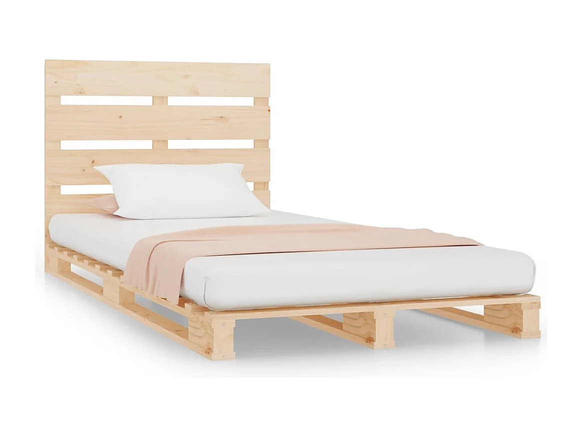 Lit-90x190 cm Bois de pin massif Simple HOQW36737