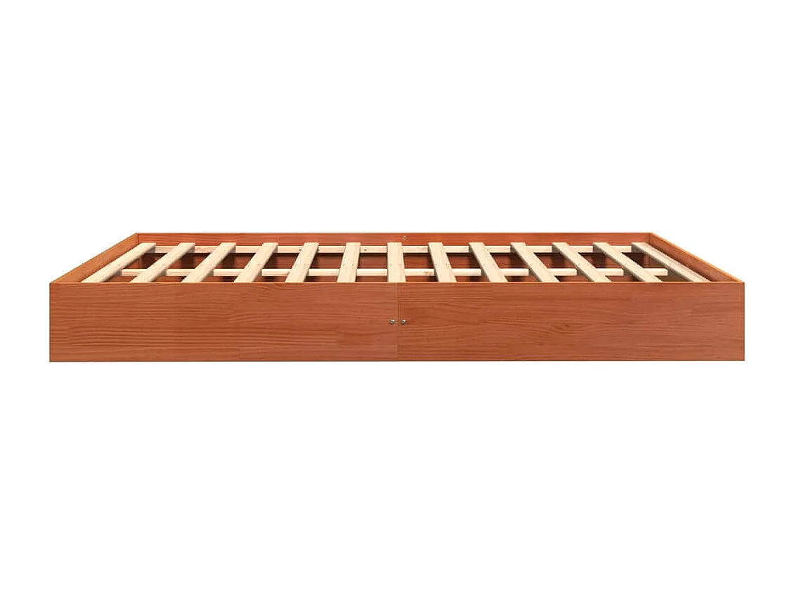 Lit-160x200 cm cire marron bois de pin massif HOQW66366