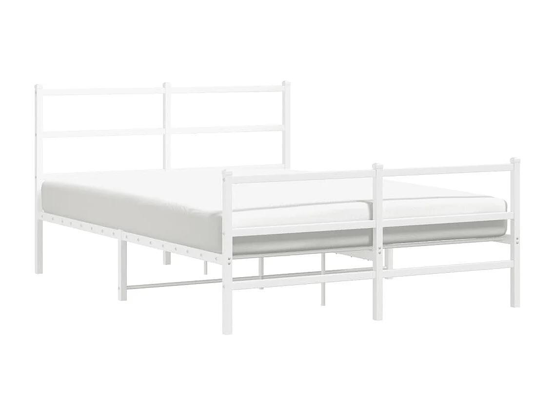Cama com cabeceira e pés 135x190 cm metal branco PT698697