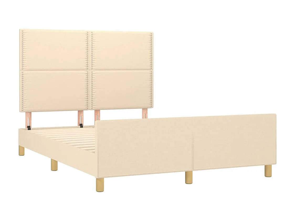 Cama c/ cabeceira 140x200 cm tecido cor creme PT917978