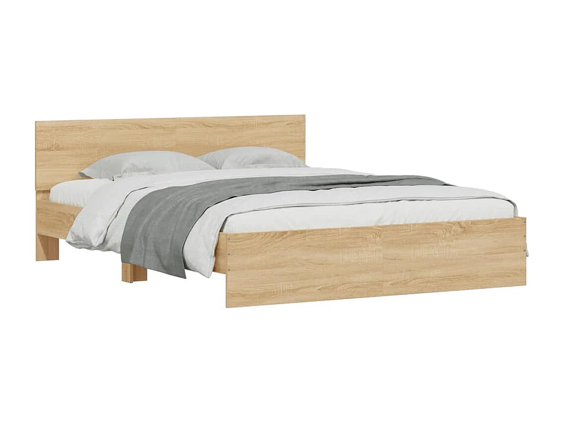Bedframe met hoofdeinde sonoma eikenkleurig 140x190 cm NL27869
