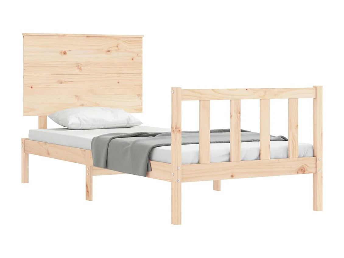 Lit-75x190 cm + tête de lit petit simple bois massif HOQW44244