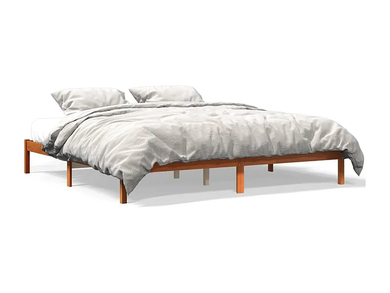 Bedframe massief grenenhout wasbruin 180x200 cm NL63817
