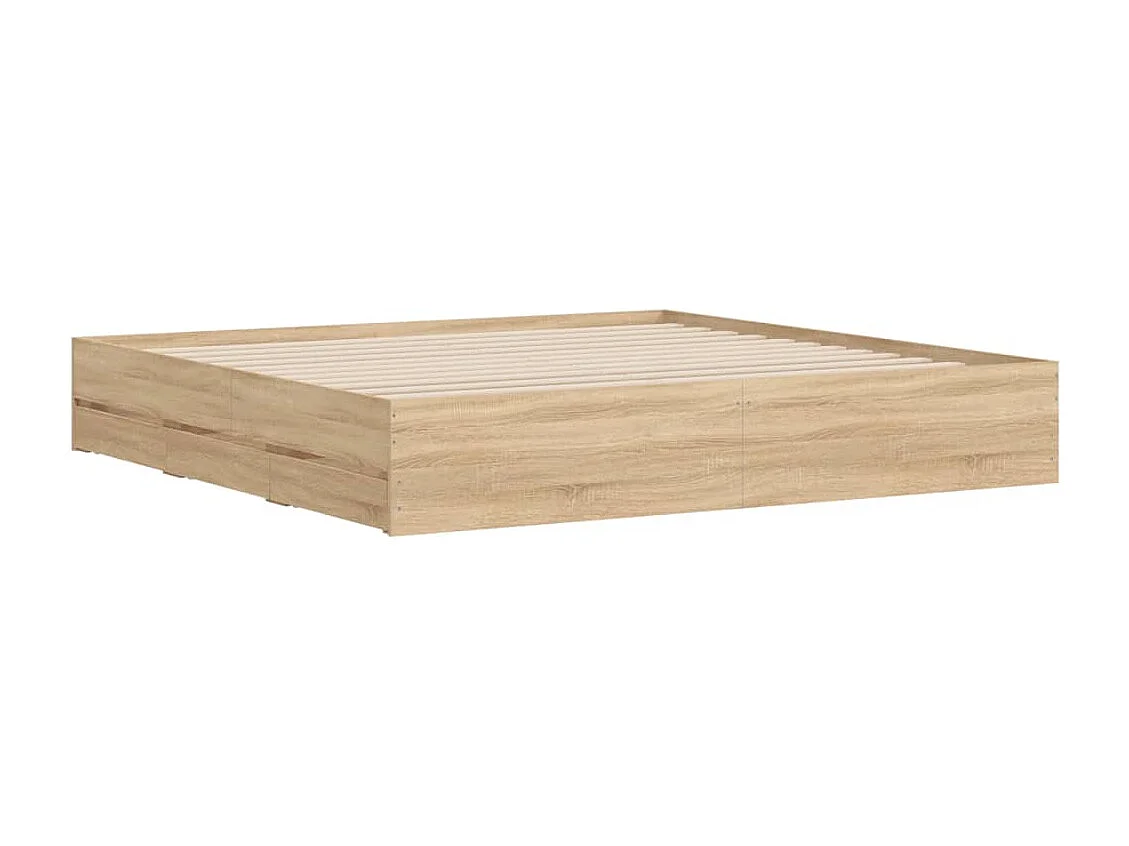Bedframe met lades bewerkt hout sonoma eikenkleurig 200x200 cm NL96290