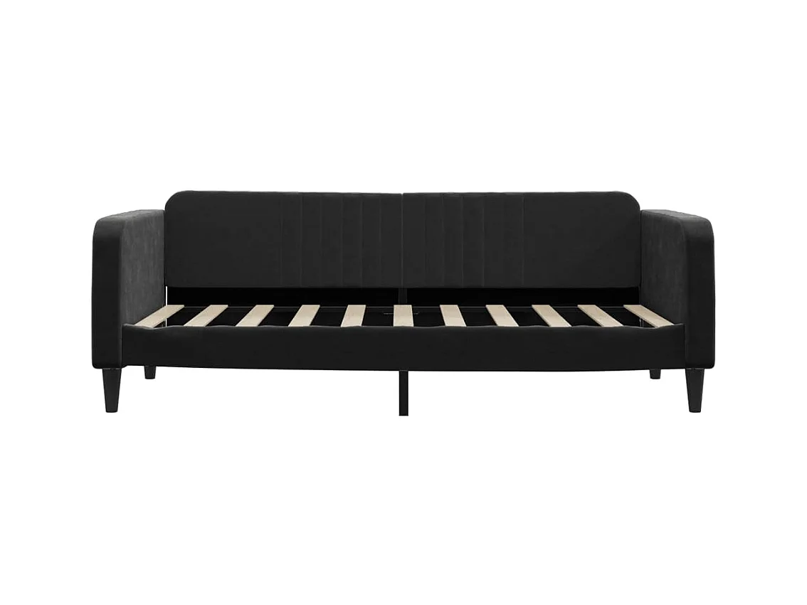 Sofá cama - 90x190 cm con colchón terciopelo negro ES76548