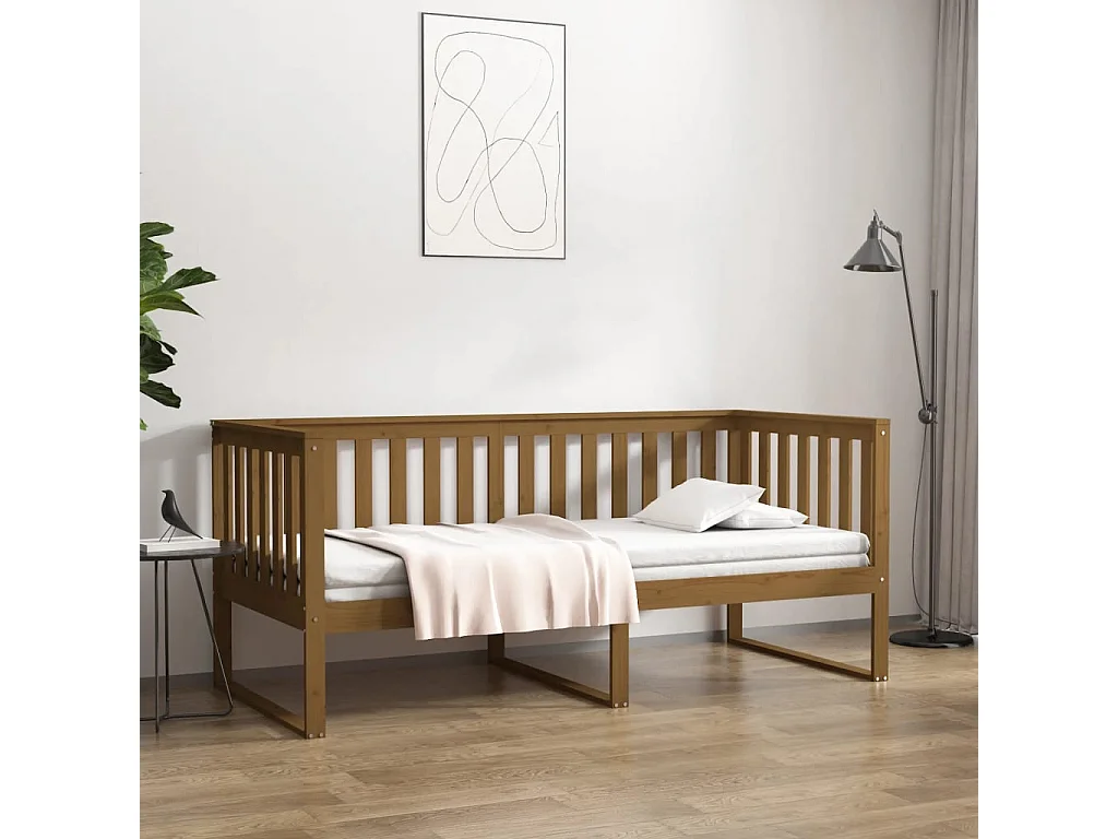 Tagesbett,Sofabett Honigbraun 100x200 cm Massivholz Kiefer -gkd85828