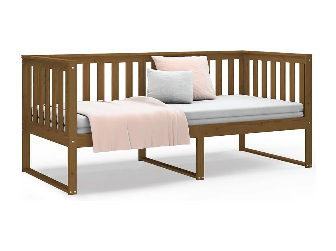 Tagesbett,Sofabett Honigbraun 100x200 cm Massivholz Kiefer -gkd85828