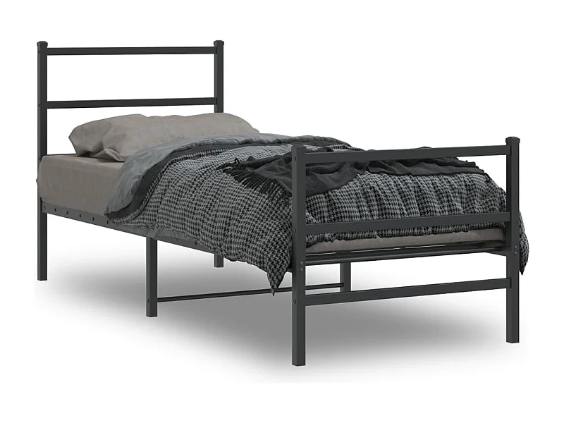 Cama com cabeceira e pés 80x200 cm metal preto PT684900