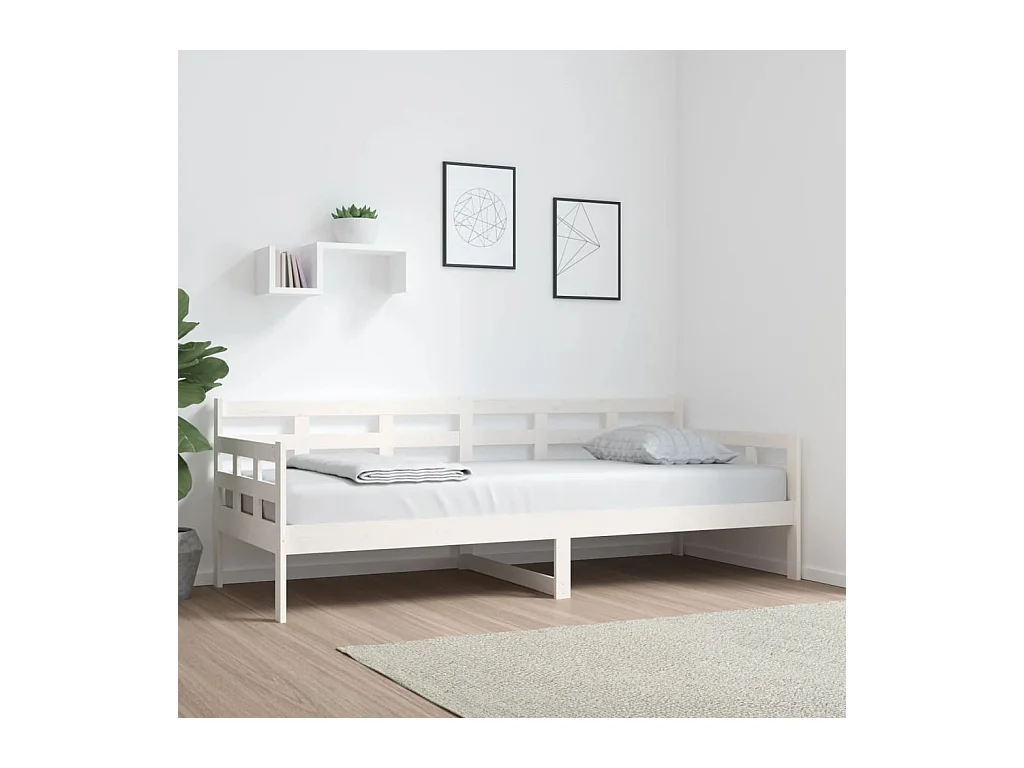 Tagesbett,Sofabett Weiß Massivholz Kiefer 80x200 cm -gkd65963