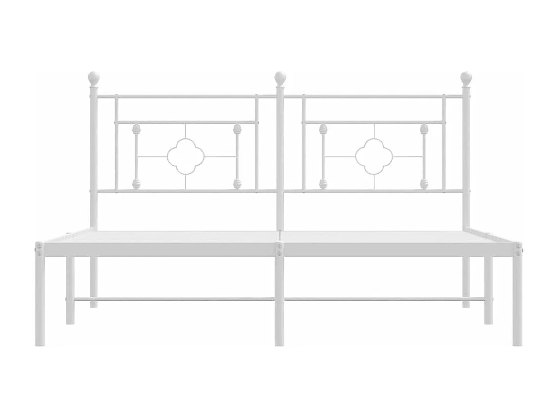 Cama com cabeceira 160x200 cm metal branco PT670817