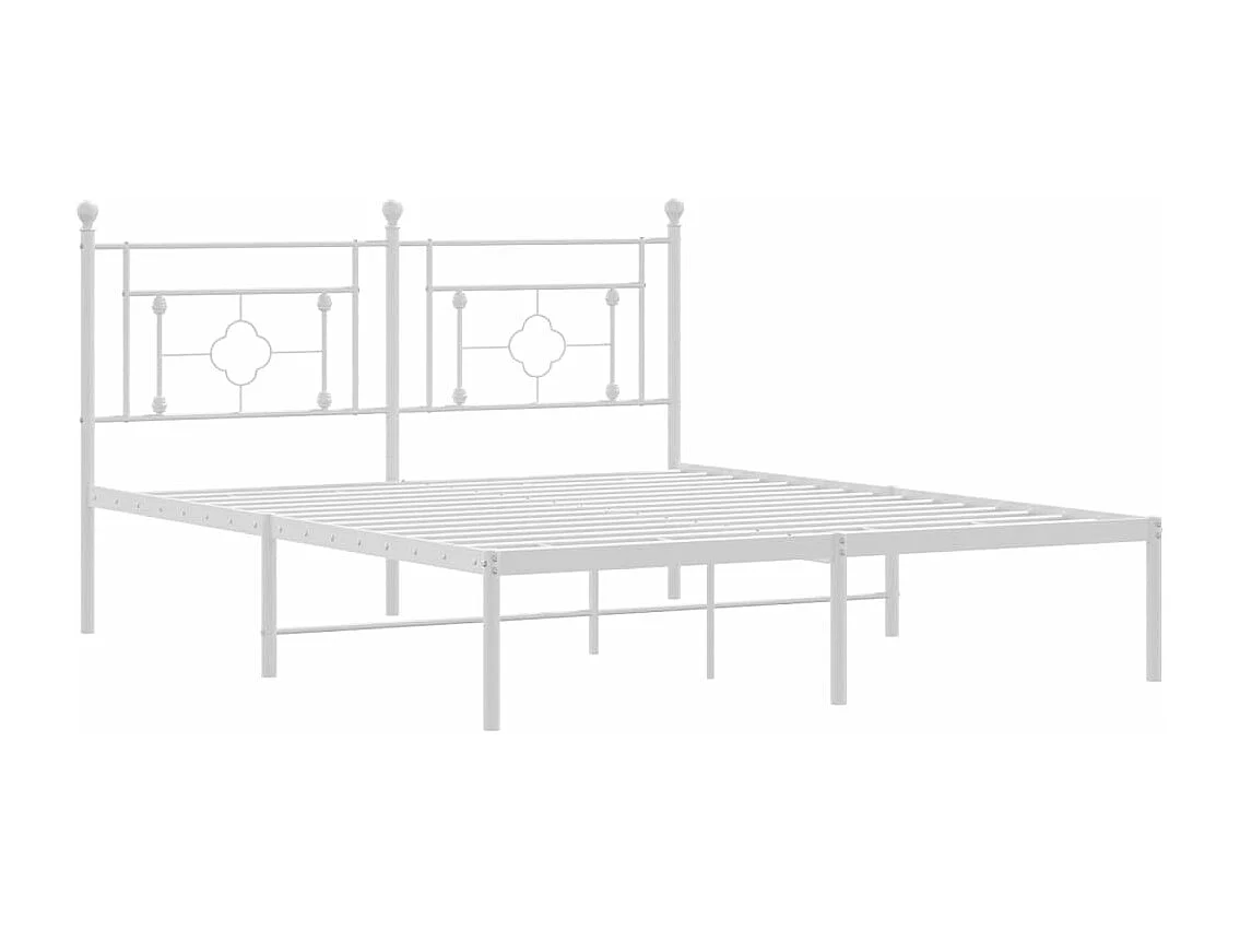 Cama com cabeceira 160x200 cm metal branco PT670817