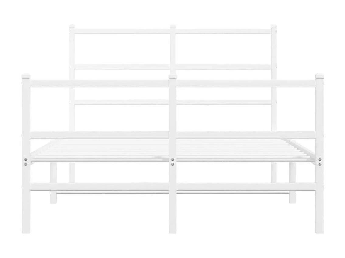 Cama -120x200 cm metal con cabecero y estribo blanco YOE52549