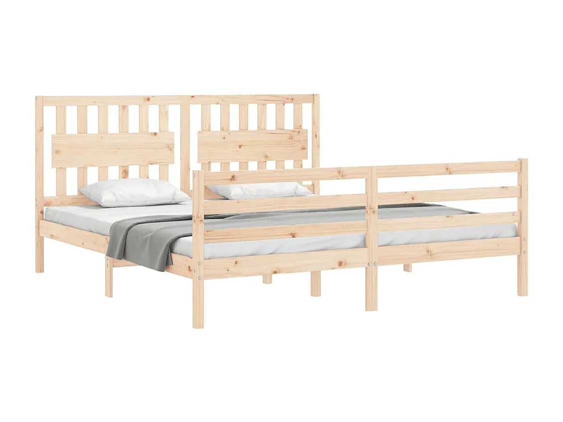 Bedframe met hoofdbord massief hout NL19789