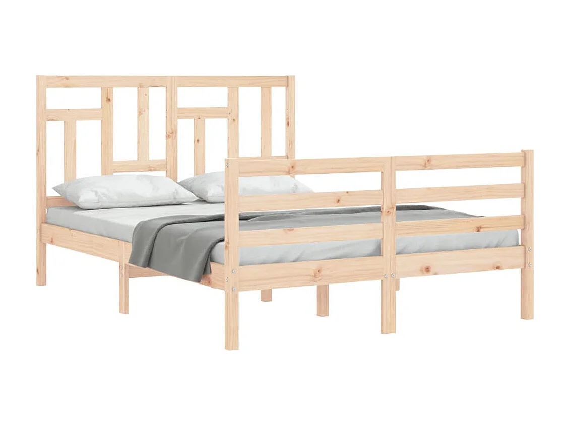 Cama -140x190 cm con cabecero madera maciza YOE60061