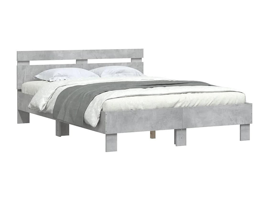 Cama c/ cabeceira derivados madeira cinza-cimento PT551818