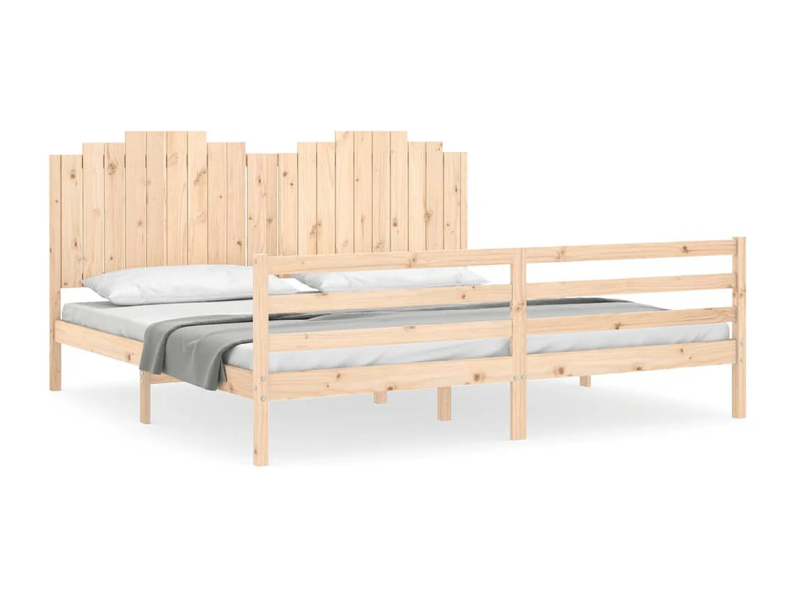 Bedframe met hoofdbord massief hout 200x200 cm NL91065
