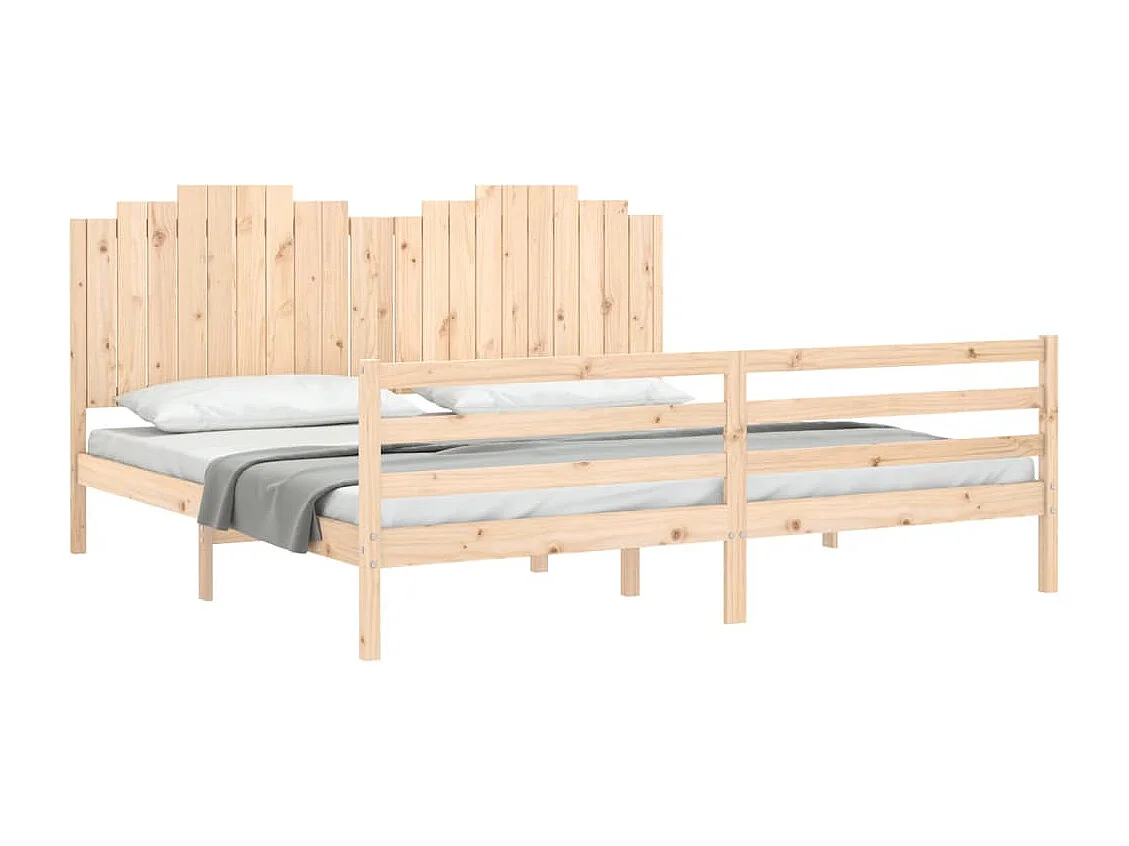 Lit-200x200 cm + tête de lit bois massif HOQW80100