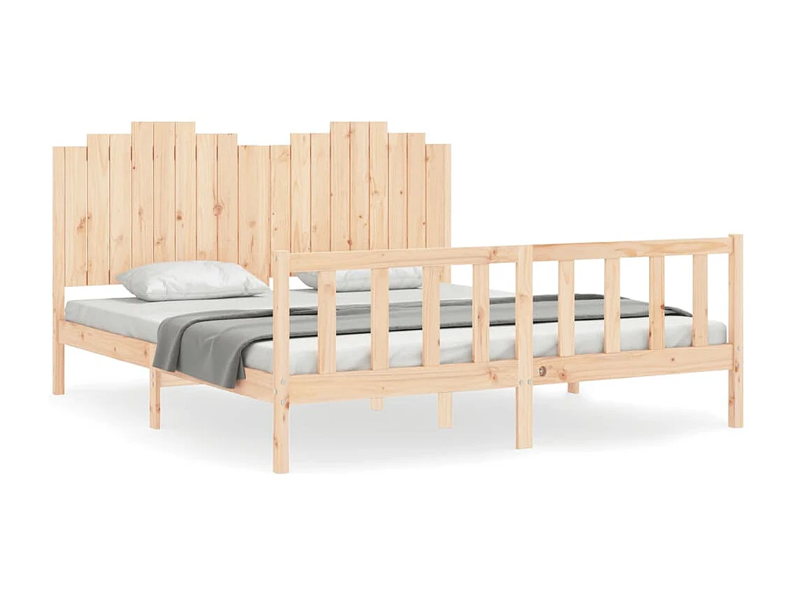 Cama -180x200 cm con cabecero madera maciza YOE86247