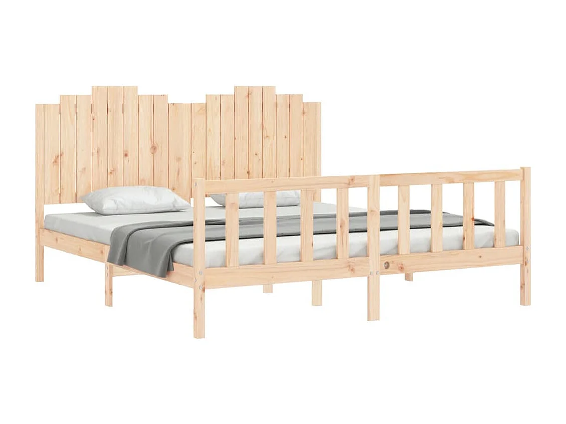 Cama -180x200 cm con cabecero madera maciza YOE86247