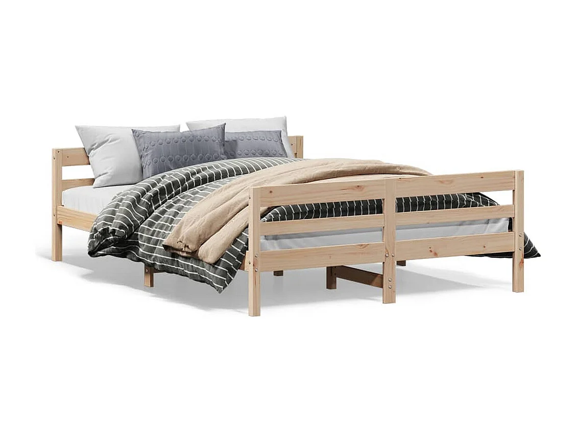 Lit-140x200 cm + tête de lit bois de pin massif HOQW31121