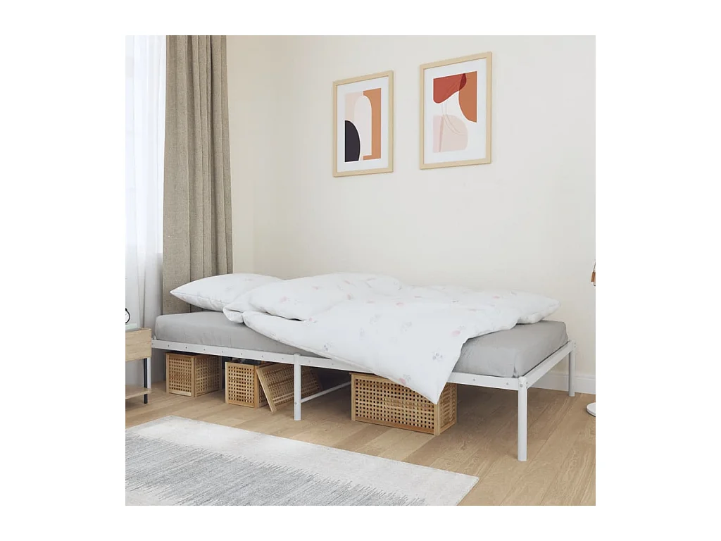 Cama -100x200 cm de metal blanca YOE69904