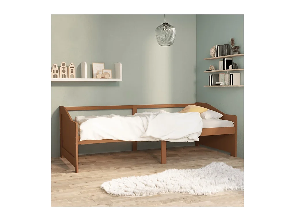 Lit-90x200 cm de repos 3 places Marron miel Bois de pin massif HOQW63164