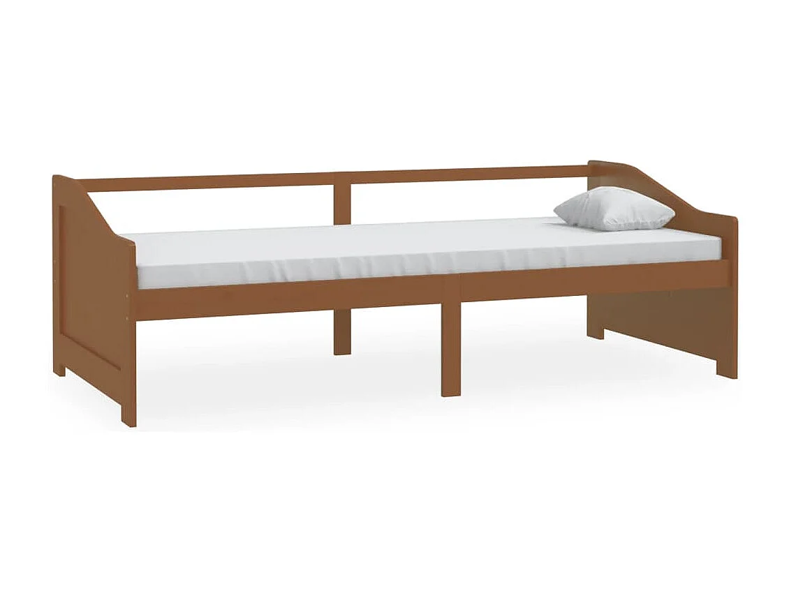 Lit-90x200 cm de repos 3 places Marron miel Bois de pin massif HOQW63164