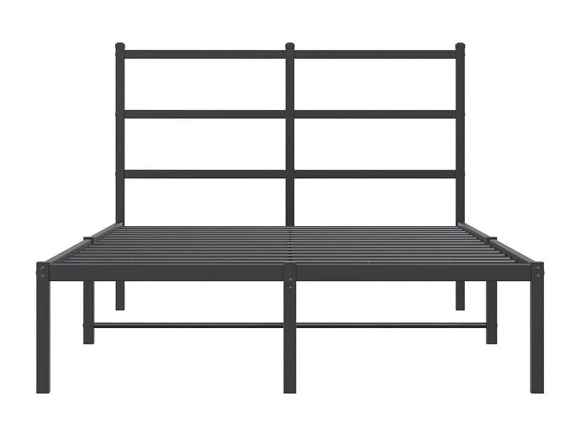 Lit-120x190 cm métal + tête de lit noir HOQW42446