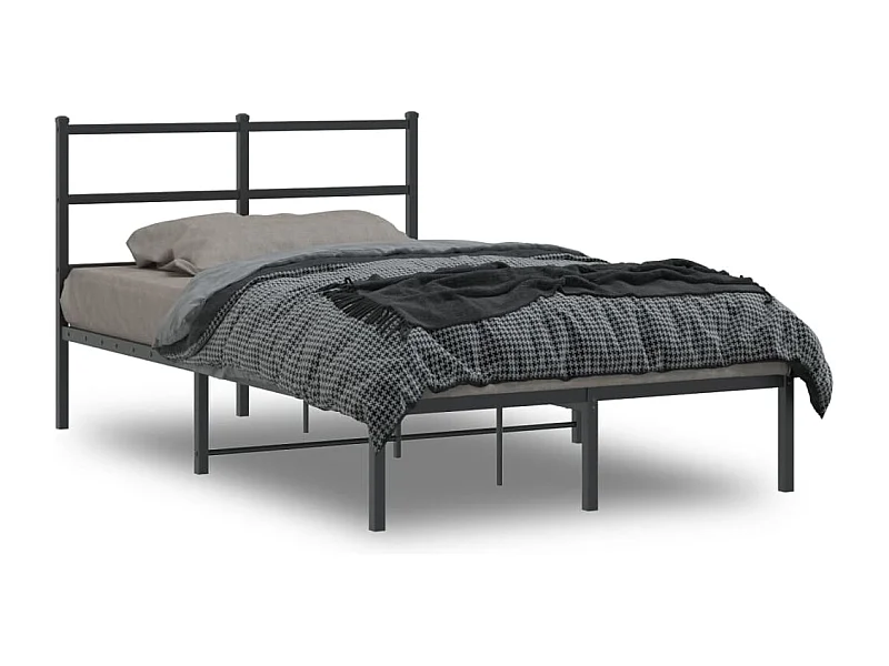 Cama com cabeceira 120x190 cm metal preto PT661385