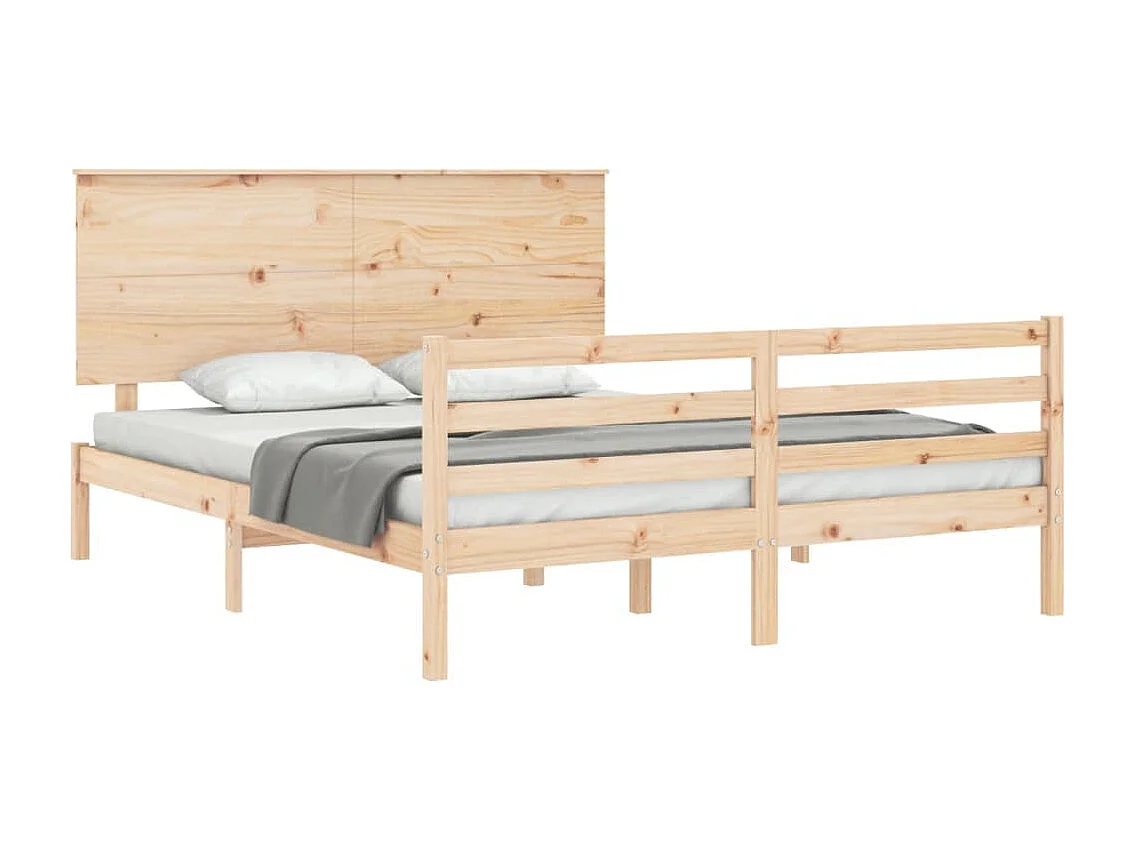 Lit-160x200 cm + tête de lit bois massif HOQW96868