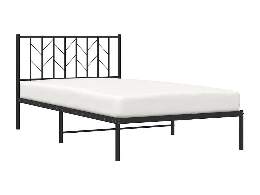 Bedframe met hoofdbord metaal zwart 107x203 cm NL29429