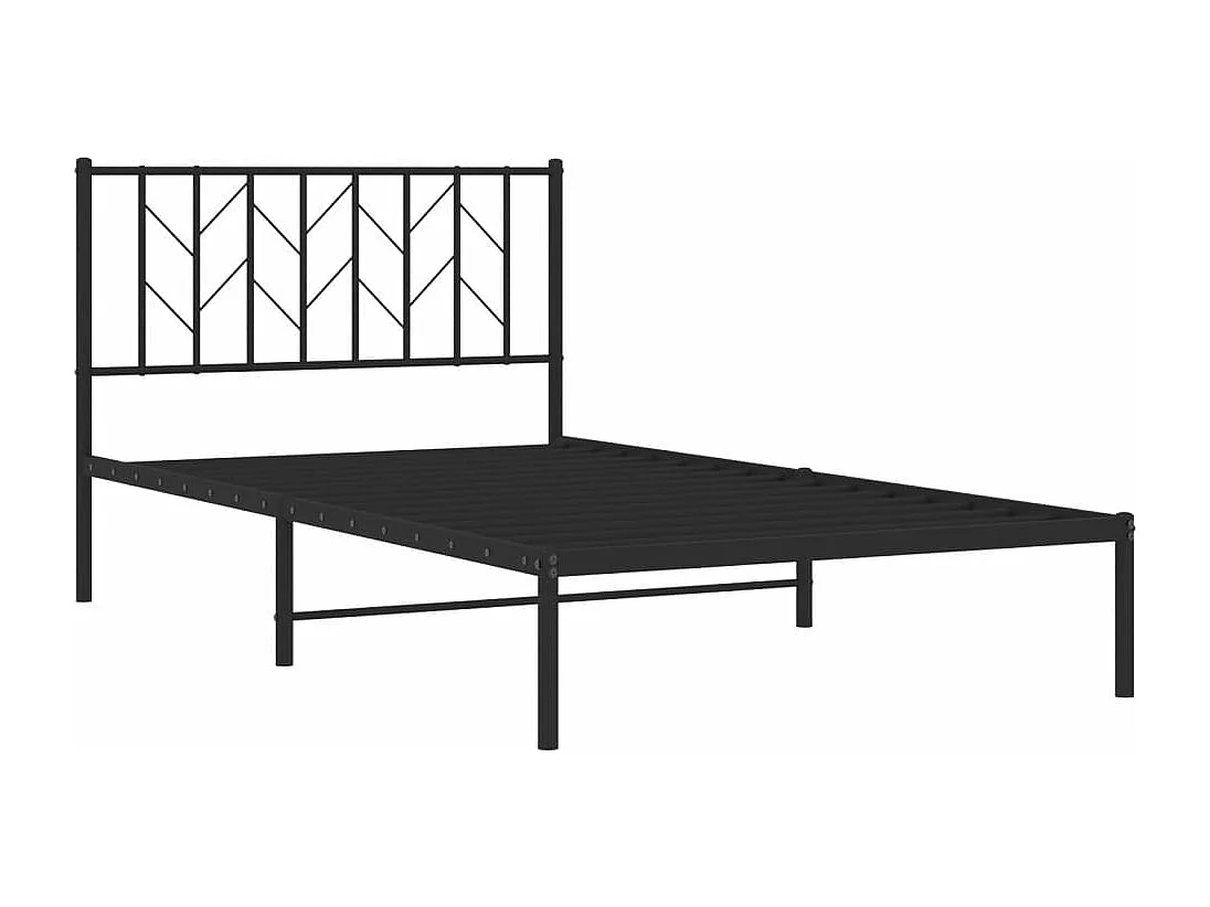 Bedframe met hoofdbord metaal zwart 107x203 cm NL29429