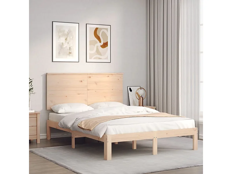 Cama -140x190 cm con cabecero madera maciza YOE87100