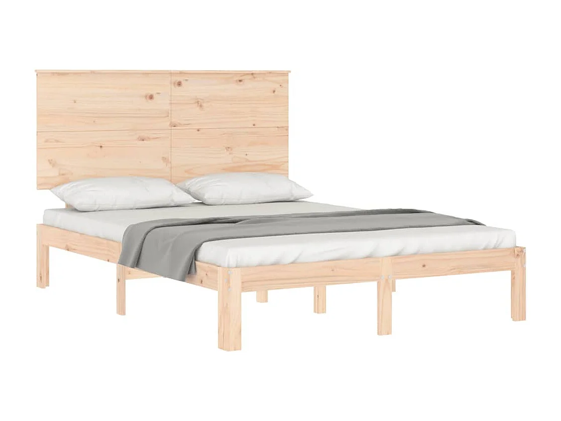 Cama -140x190 cm con cabecero madera maciza YOE87100