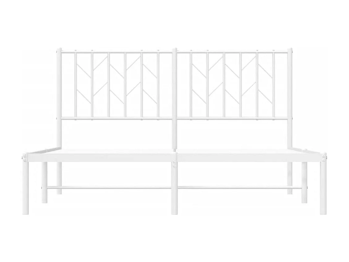 Lit-135x190 cm métal + tête de lit blanc HOQW47035