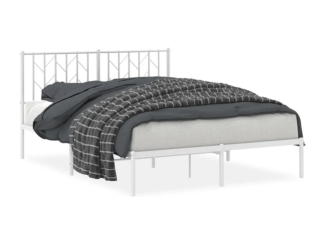Cama com cabeceira 135x190 cm metal branco PT252725