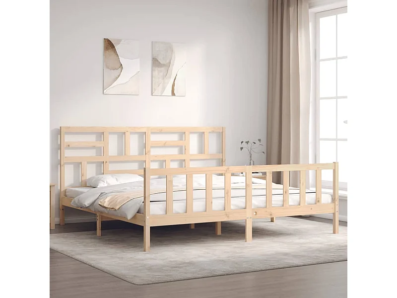 Bedframe met hoofdbord massief hout NL52101