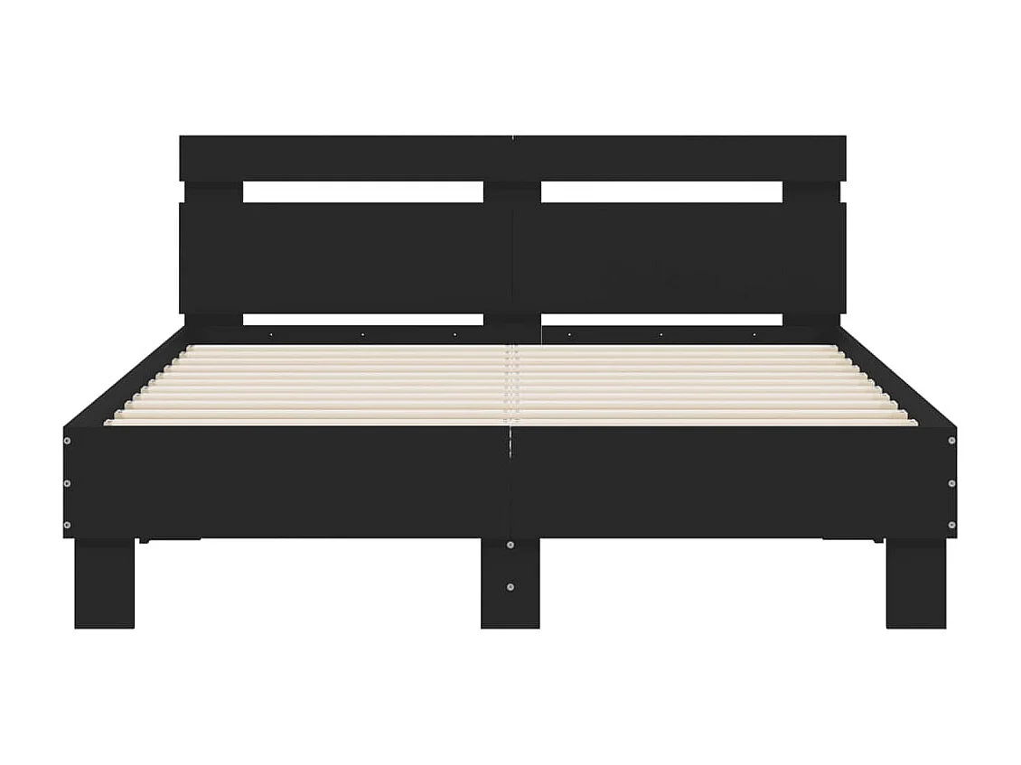 Cama -120x190 cm con cabecero madera ingeniería negro YOE11752